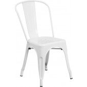 LVLO-35422 LiVello, Indoor / Outdoor Stackable Steel Dining Chair, White