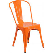 LVLO-45422 LiVello, Indoor / Outdoor Stackable Steel Dining Chair, Orange