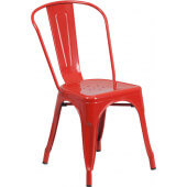 LVLO-65422 LiVello, Indoor / Outdoor Stackable Steel Dining Chair, Red