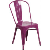 LVLO-859771 LiVello, Indoor / Outdoor Stackable Steel Dining Chair, Purple