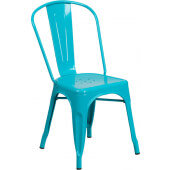 LVLO-889771 LiVello, Indoor / Outdoor Stackable Steel Dining Chair, Crystal Teal