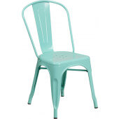 LVLO-959771 LiVello, Indoor / Outdoor Stackable Steel Dining Chair, Mint Green