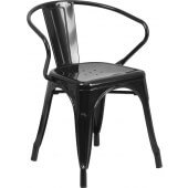 LVLO-75422 LiVello, Indoor / Outdoor Stackable Steel Bistro Chair, Black