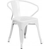 LVLO-85422 LiVello, Indoor / Outdoor Stackable Steel Bistro Chair, White