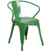 LVLO-129431 LiVello, Indoor / Outdoor Stackable Steel Bistro Chair, Green