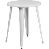LVLO-003881 LiVello, 24" Round Top Indoor / Outdoor Steel Cafe Table, White