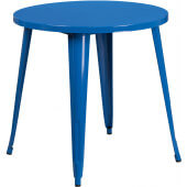 LVLO-043881 LiVello, 30" Round Top Indoor / Outdoor Steel Cafe Table, Blue