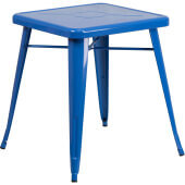LVLO-009431 LiVello, 23 3/4" Square Top Indoor / Outdoor Steel Cafe Table, Blue