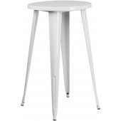 LVLO-903881 LiVello, 24" Round Top Indoor / Outdoor Metal Bar Height Table, White