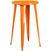LVLO-013881 LiVello, 24" Round Top Indoor / Outdoor Metal Bar Height Table, Orange