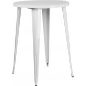 LVLO-543881 LiVello, 30" Round Top Indoor / Outdoor Metal Bar Height Table, White