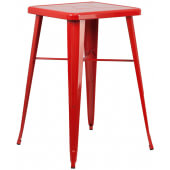 LVLO-049311 LiVello, 23 3/4" Square Top Indoor / Outdoor Metal Bar Height Table, Red