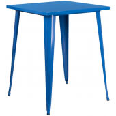 LVLO-006671 LiVello, 31 1/2" Square Top Indoor / Outdoor Metal Bar Height Table, Blue