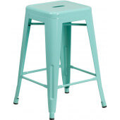 LVLO-179771 LiVello, Indoor / Outdoor Stackable Metal Counter Height Stool, Mint Green