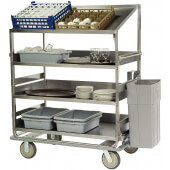 B587 Lakeside, 67 3/4" x 31" Soiled Dish Breakdown Cart w/ 4 Shelves