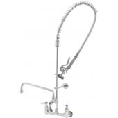 B-0133-01 T&S Brass, 8" Center Wall Mount Pre-Rinse Faucet w/ 14" Add-On Faucet