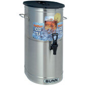 34100.0002 Bunn, 4 Gallon Stainless Steel Iced Tea Dispenser w/ Brew-Thru Lid