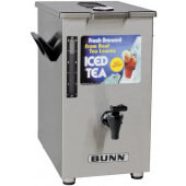 03250.0006 Bunn, 4 Gallon Stainless Steel Iced Tea Dispenser w/ Brew-Thru Lid