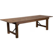 LVLO-146112 LiVello, 108" x 40" Hercules Wood Folding Farm Table, Antique Rustic Pine