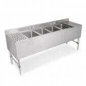UBS4-2148 John Boos, 48" Four Compartment Underbar Sink, Stainless Steel