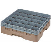 25S418184 Cambro, 25 Compartment Camrack Full Size Glass Rack w/ 1 Extender, Beige