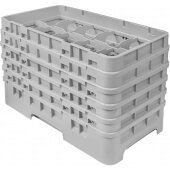 10HS1114151 Cambro, 10 Compartment Camrack Half Size Glass Rack w/ 6 Extenders, Soft Gray