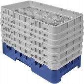 10HS1114186 Cambro, 10 Compartment Camrack Half Size Glass Rack w/ 6 Extenders, Navy Blue