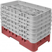 10HS1114416 Cambro, 10 Compartment Camrack Half Size Glass Rack w/ 6 Extenders, Cranberry