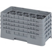 17HS800151 Cambro, 17 Compartment Camrack Half Size Glass Rack w/ 4 Extenders, Soft Gray