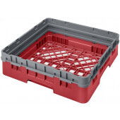 BR414163 Cambro, 1 Compartment Camrack Full Size Open Dishwasher Rack w/ 1 Extender, Red