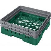 BR578119 Cambro, 1 Compartment Camrack Full Size Open Dishwasher Rack w/ 2 Extenders, Sherwood Green