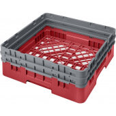 BR578163 Cambro, 1 Compartment Camrack Full Size Open Dishwasher Rack w/ 2 Extenders, Red