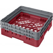 BR578416 Cambro, 1 Compartment Camrack Full Size Open Dishwasher Rack w/ 2 Extenders, Cranberry