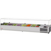 CTST-1800G-13-N Turbo Air, 59" Refrigerated Countertop Salad Table w/ Sneeze Guard, (8) 1/3 Size Pans