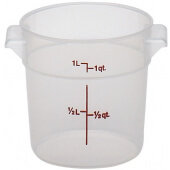 RFS1PP190 Cambro, 1 Qt Polyethylene Food Storage Container, Translucent