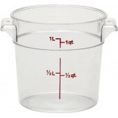 RFSCW1135 Cambro, 1 Qt Camwear® Polycarbonate Food Storage Container, Clear