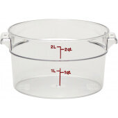 RFSCW2135 Cambro, 2 Qt Camwear® Polycarbonate Food Storage Container, Clear