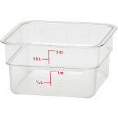 2SFSCW135 Cambro, 2 Qt Camwear® Polycarbonate Food Storage Container, Clear
