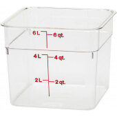 6SFSCW135 Cambro, 6 Qt Camwear® Polycarbonate Food Storage Container, Clear