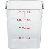 8SFSCW135 Cambro, 8 Qt Camwear® Polycarbonate Food Storage Container, Clear