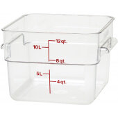 12SFSCW135 Cambro, 12 Qt Camwear® Polycarbonate Food Storage Container, Clear
