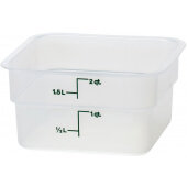 2SFSPP190 Cambro, 2 Qt CamSquare® Polyethylene Food Storage Container, Translucent