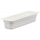 24LPCW148 Cambro, 1/2 Size Long White Camwear® Polycarbonate Food Pan, 4" Deep