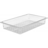 13CLRCW135 Cambro, Full Size Clear Camwear™ Polycarbonate Colander Food Pan, 3" Deep