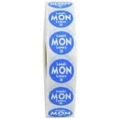 R7501R National Checking Company, 3/4" Removable Trilingual "Monday" Day of the Week Sticker Roll, Blue (2,000/roll)