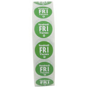 R7505R National Checking Company, 3/4" Removable Trilingual "Friday" Day of the Week Sticker Roll, Green (2,000/roll)
