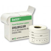 DSLBX23R National Checking Company, 3" x 2" Dissolving Food Rotation Label Roll (250/roll)