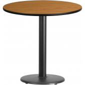 LVLO-01432 LiVello, 30" Round Indoor Melamine Dining Table w/ Natural Wood Laminate Finish