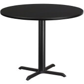 LVLO-33732 LiVello, 42" Round Indoor Melamine Dining Table w/ Black Laminate Finish