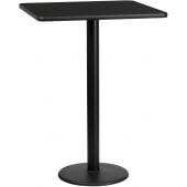 LVLO-22632 LiVello, 24" x 24" Square Indoor Melamine Bar Height Table w/ Black Laminate Finish